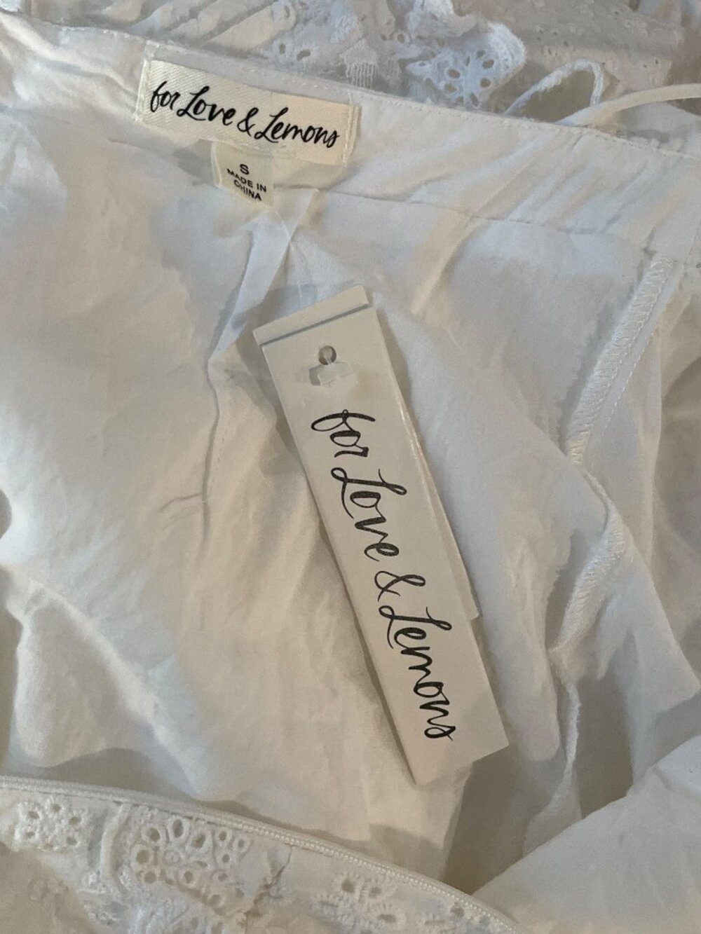 For Love & Lemons Rosalyn Maxi Dress in White Small New Womens Lace Gown - Picture 8 of 16
